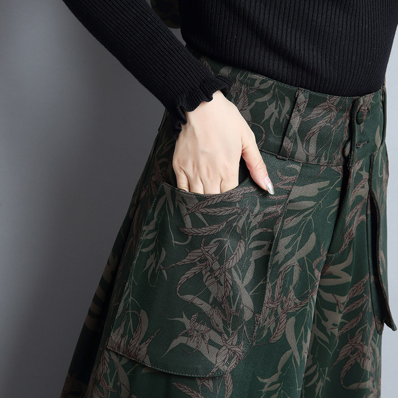 qslz /清水灵籽印花阔腿裤休闲裤 清水灵籽休闲裤