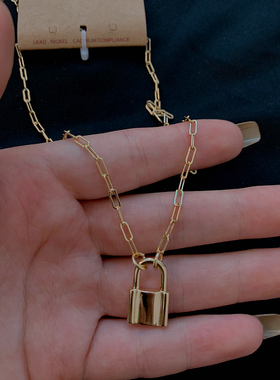 锁头ins冷淡风官网小众设计项链