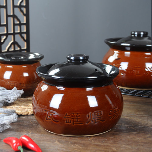 瓦罐汤罐商用南昌煨汤瓦缸民间小坛子陶瓷炖罐煲汤土陶罐老式炖盅 - 图2