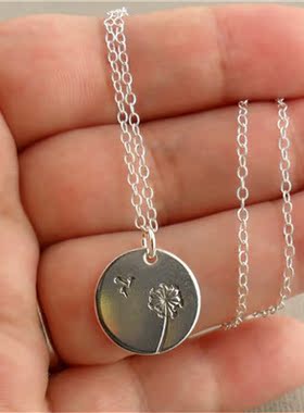 s925银圆饼定制情侣包邮字母牌