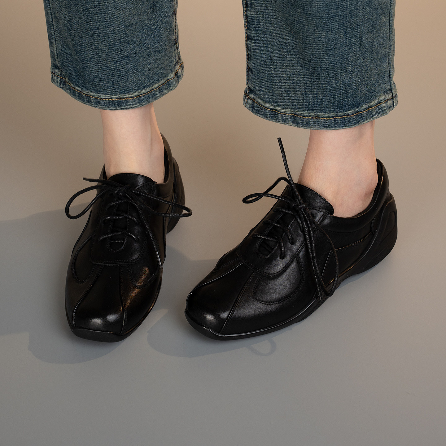 粗跟圆头复古风深口单鞋女真皮系带中跟软底休闲小皮鞋妈妈鞋防滑,淘宝优惠券,粉丝福利购,淘宝优惠卷