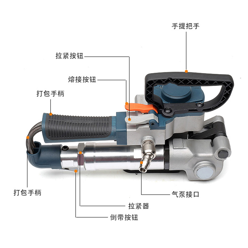 鼎兴 B19免扣式气动打包机全自动手提式气动塑钢带捆扎机免扣式手 - 图3