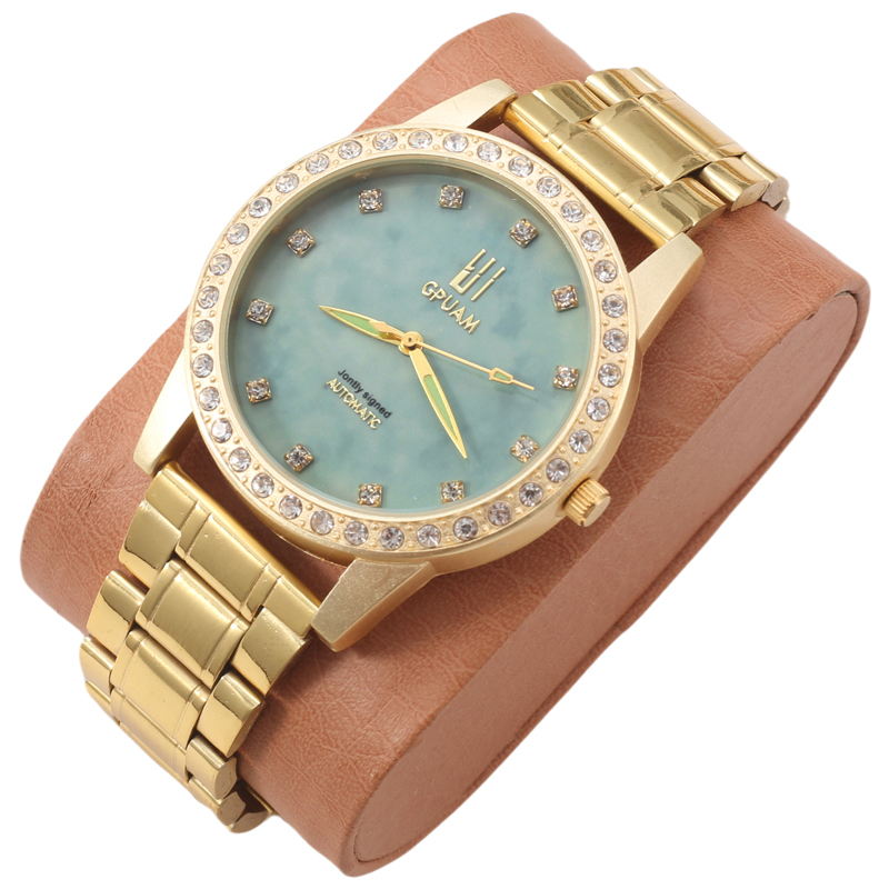 翡翠玉石情侣机械表大表盘镶钻男手表女自动机芯高级珠宝奢华腕表 - 图3