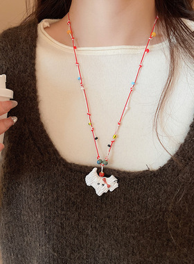 萌趣可爱小狗项链~童趣小众感百搭长款配饰女新款爆款项饰