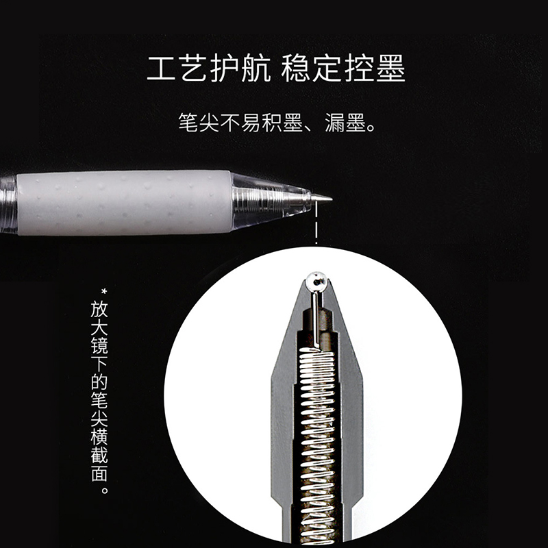 KACO 凯宝KEYBO按动中性笔透明杆学生考试水笔签字笔黑蓝红0.5mm - 图1