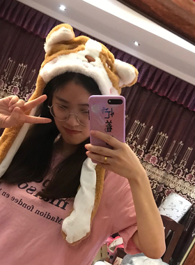 抖音捏耳朵会动少女心ins风头套