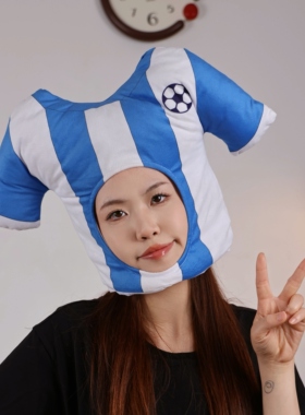 可爱搞怪创意 一件T恤造型球服造型头套帽子拍照表演运动会道具