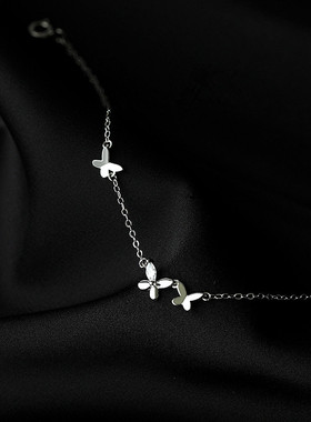 s925纯银蝴蝶手链2024年新款爆款手环轻奢小众设计高级感闺蜜手饰