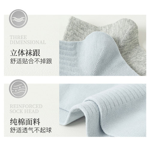 浪莎船袜男纯棉防滑不掉跟防臭透气浅口隐形袜子运动短袜夏季薄款 - 图3
