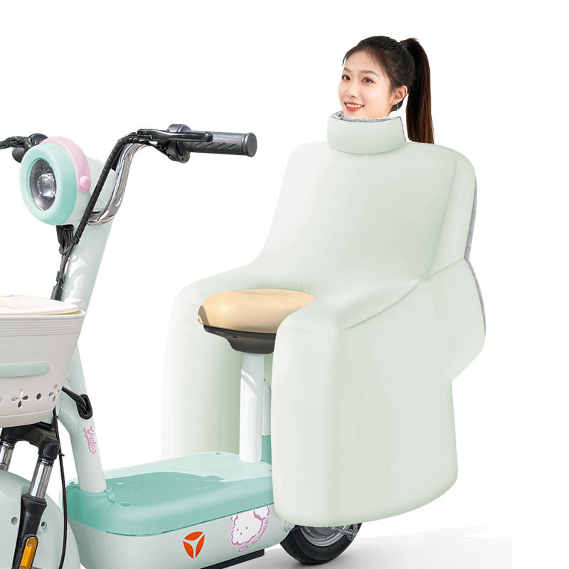 电动车儿童后座挡风被冬季成人通用踏板摩托车大童大人后面防风罩 - 图3