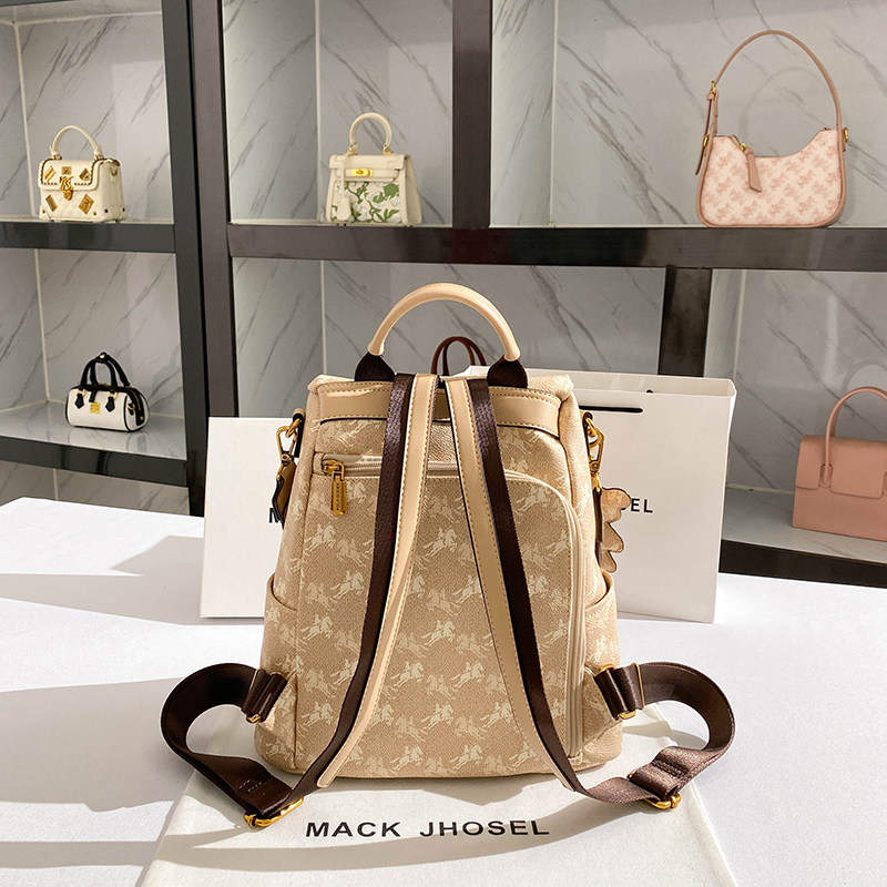 MackJhosel官网复古印花大容量双肩包包女2025新款高级感旅行背包,淘宝优惠券,粉丝福利购,淘宝优惠卷