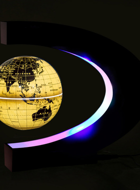 志诚发光自转磁悬浮地球仪摆件