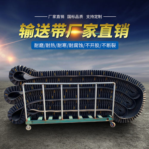 挡板裙边输送带挡边隔板大倾角尼龙环形皮带计量电子秤传送传动带 - 图1