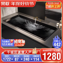 Godare Thin Side Black Embedded Small Family Hotel Folk home Built Bench Deep Acrylic 1-1 7 m bathtub