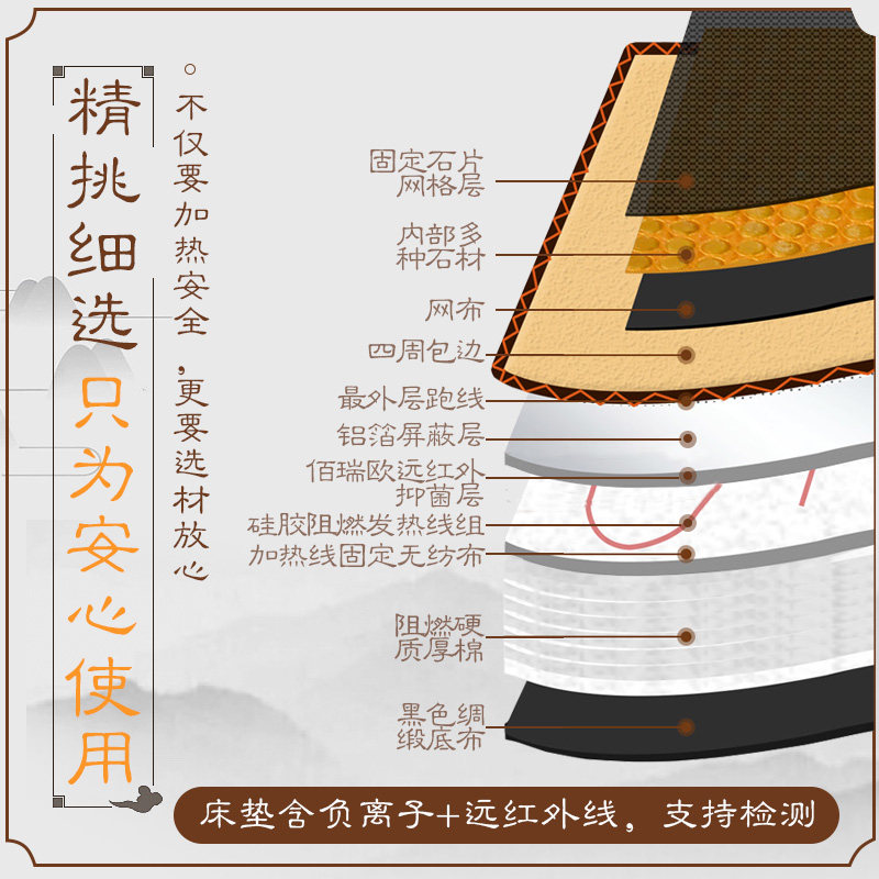 玉来顺玉石锗石理疗毯托玛琳砭石保健坐垫暖腹腰垫电加热足疗毯,淘宝优惠券,粉丝福利购,淘宝优惠卷