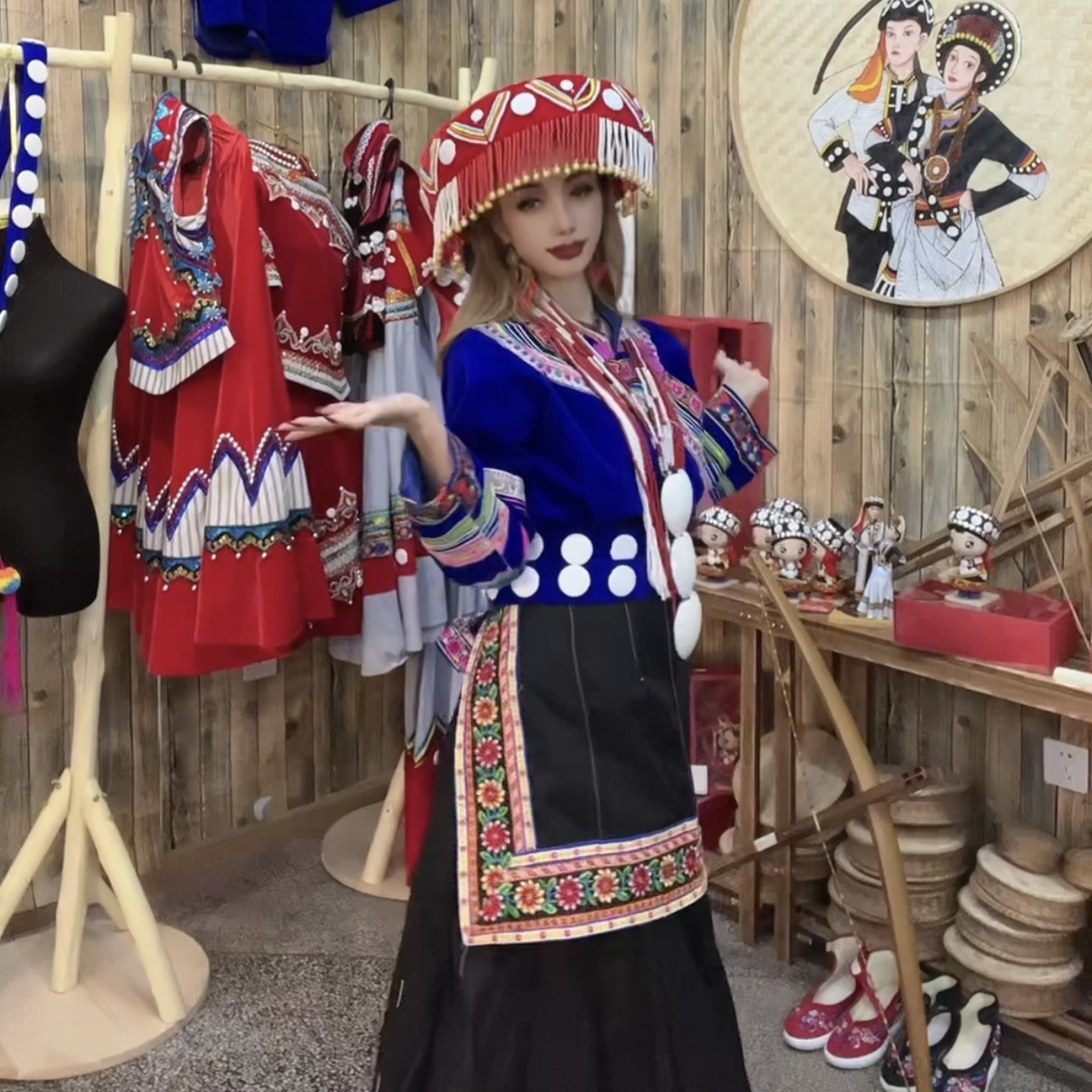 傈僳族头饰  帽子（百搭款）傈僳族服装服饰配饰,淘宝优惠券,粉丝福利购,淘宝优惠卷