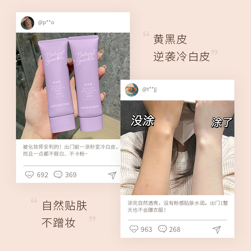 水之蔻身体素颜霜夏季身体乳烟酰胺 watercome水之蔻身体乳/霜