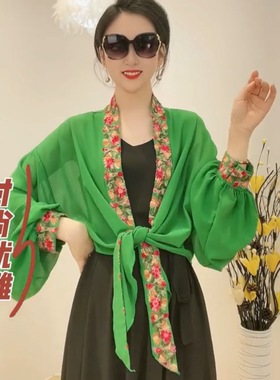 春夏刺绣民族风女防晒披肩防晒衣