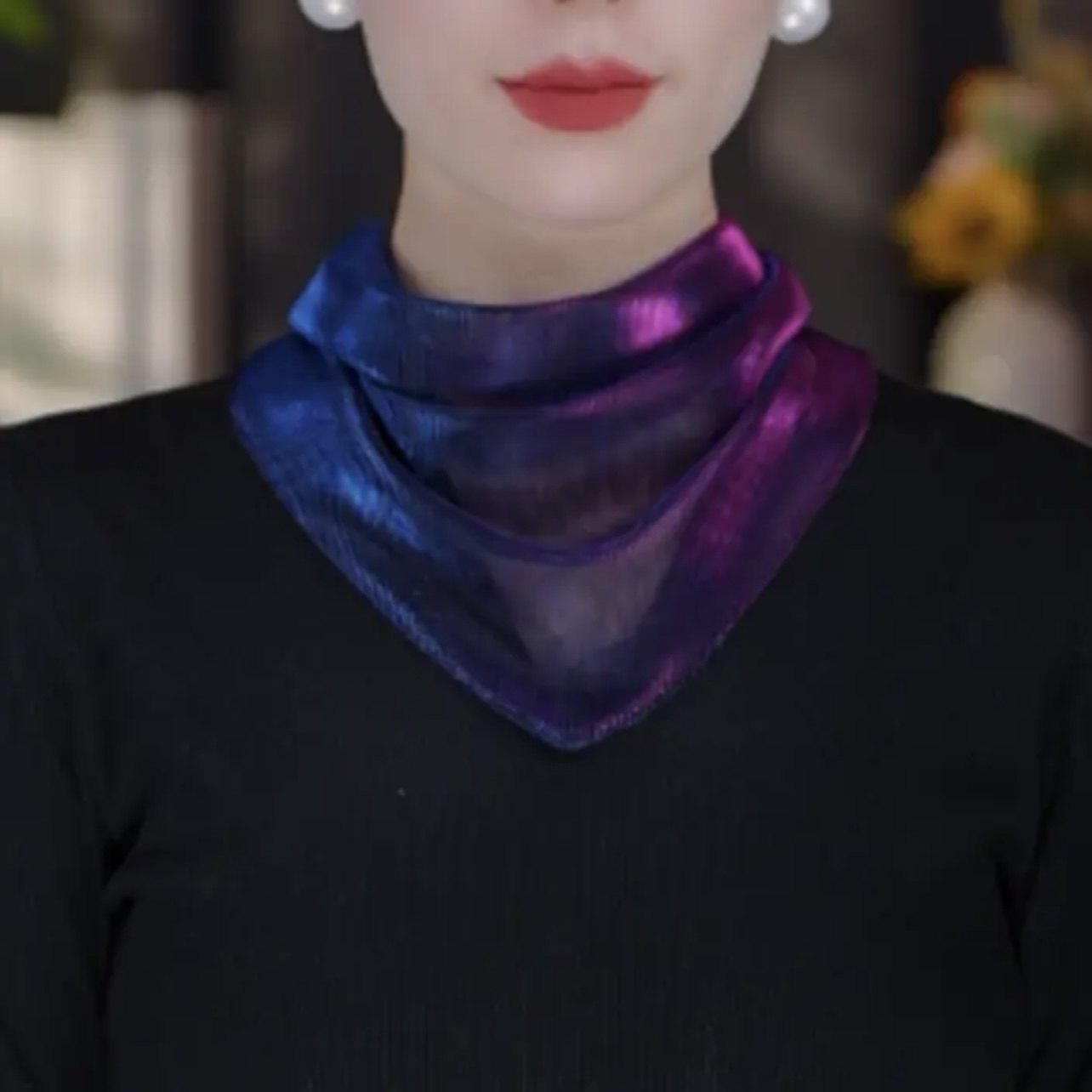 【四季】炫彩三角巾(贝珠款)新款护颈洋气出游头巾装饰围巾春秋,淘宝优惠券,粉丝福利购,淘宝优惠卷