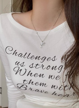 金属锆石双十字架项链女款配饰高级感轻奢小众金色锁骨链2025新款