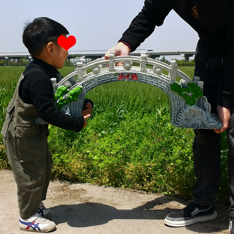 室内外小桥亭子塔假山配件鱼池水族箱鱼缸装饰造布景田园拱桥摆件-图0