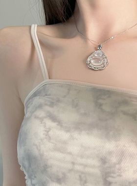 女玉髓大肚佛项链高冰