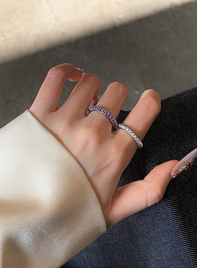 九紫离火钻石纯银戒指