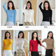V-neck short sweater women's high waist autumn new women's clothing Slim-fitting sweater top for small people with bottoming shirt