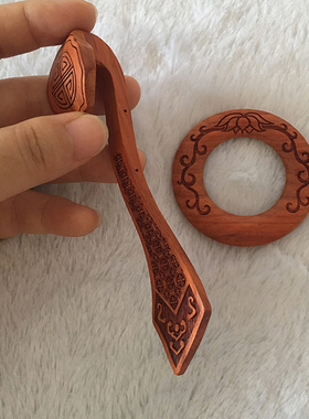 七衣祖衣如意袈裟扣鸡翅木红木草花梨酸枝木质扣僧衣扣衣勾环