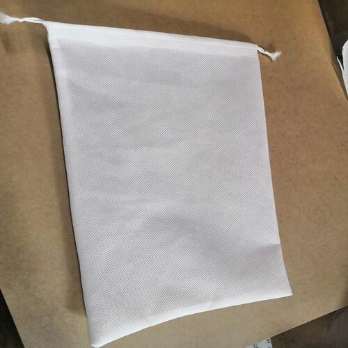白色大尺寸双抽绳束口无纺布袋汽车零部件防尘包裹布袋 - 图0
