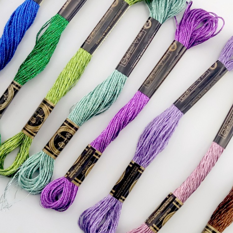 法国R线一套12色金属绣线立体刺绣绣线闪亮炫彩刺绣线创意刺绣线