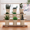 Original solid wood bay window stair flower shelf balcony office desk exhibition table product display rack multi-layer step-type display storage rack succulent flower pot multi-function storage rack