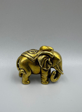 实心铜大象一对全铜福象摆件迷你可爱铜大象小铜象纯铜桌面摆件