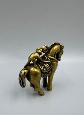 纯铜马上封侯马到成功马上赢十二生肖铜马小挂件钥匙扣把玩小摆件