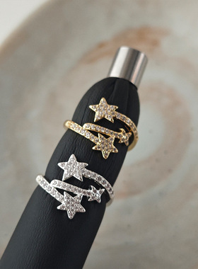 轻奢设计满钻流星戒指女小众高级