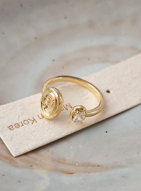 简约设计锆石古币戒指女小众高级