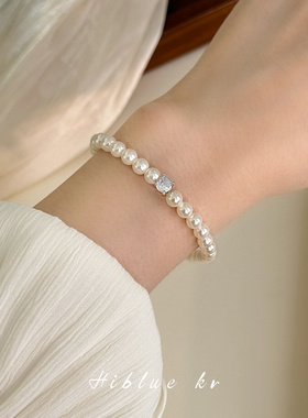 海蓝蓝施家珍珠锆石手链