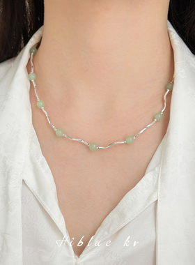 海蓝蓝新中式绿色串珠项链