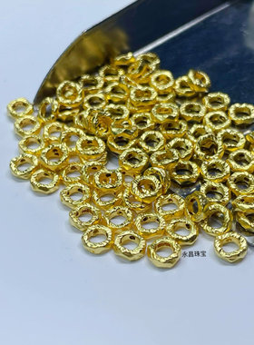 足金999黄金小金圈盘缠碎碎金隔片手链手串配饰隔珠散珠配件文玩