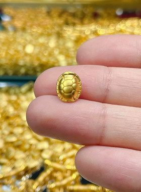 黄金富甲天下手串999足金手链编绳小金龟壳龟背情侣款DIY 配件