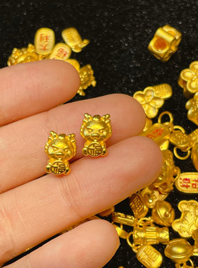 足金999婴儿满月小金龙手链黄金龙宝宝本命年抱福龙手绳儿童礼物