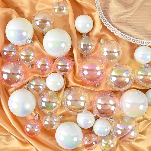 网红幻彩透明球蛋糕装饰摆件创意炫彩泡泡七彩球生日派对烘焙插件 - 图0