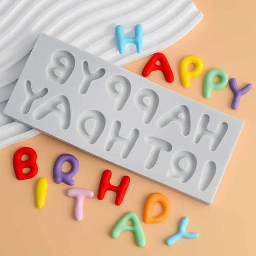 生日快乐happy birthday英文字母文字蛋糕装饰巧克力翻糖硅胶模具 - 图0