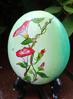 纯手工可爱风生日礼物花朵石头画