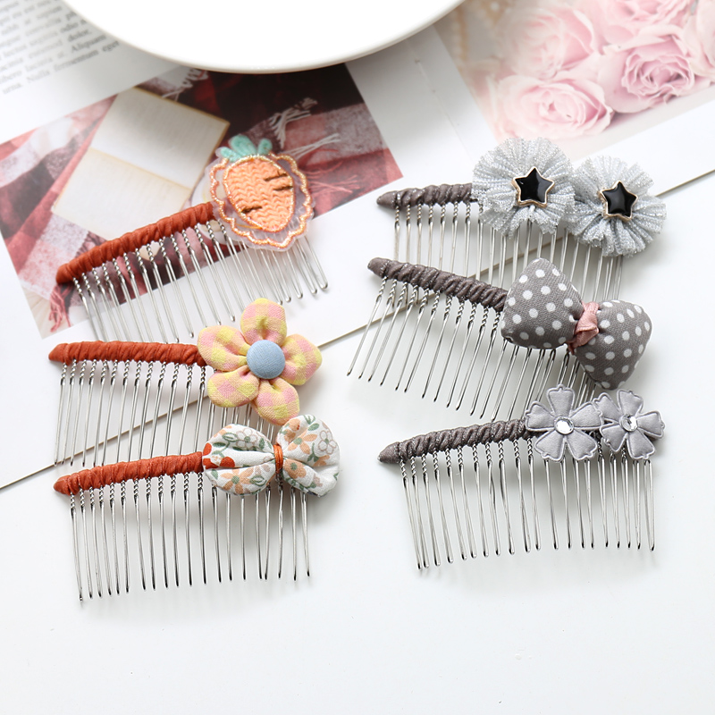 石川印象儿童发饰插梳女孩碎发夹子可爱花朵动物女童头饰刘海夹 - 图2