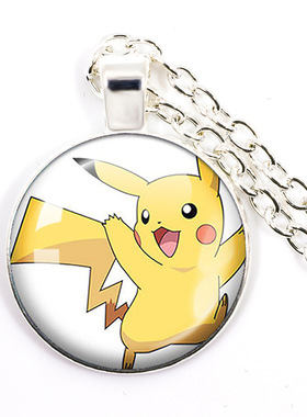 动漫宝贝项链女百搭时光宝石皮卡鼠宝可梦吊坠口袋妖怪黑绳毛衣链