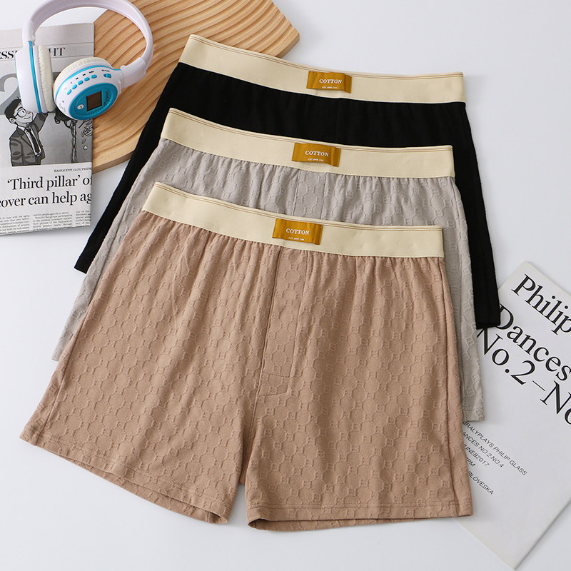 新款纯棉男士内裤男平角裤宽松男生阿罗裤男式四角裤潮流男款裤头,淘宝优惠券,粉丝福利购,淘宝优惠卷