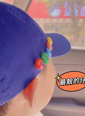 可爱搞怪巧克力M豆小熊针男女日韩糖果少女小巧胸章包包帽子装饰