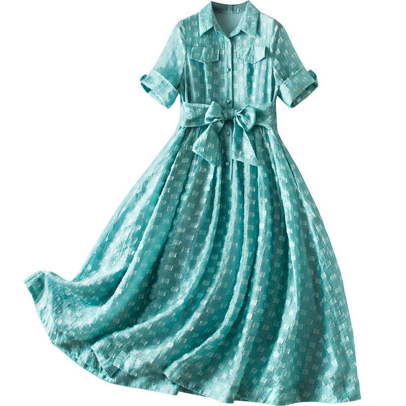 慕荷衬衫裙女夏装2020新款格子裙子 慕荷连衣裙