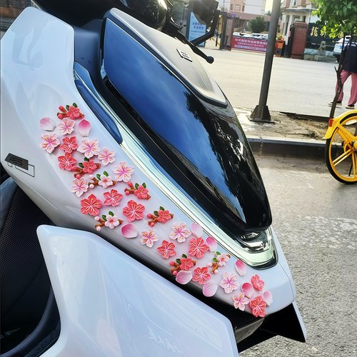 适用25款极核AE4 Pro/Max/AE8+/AE7车身装饰贴纸仿真桃花立体饰品 - 图0